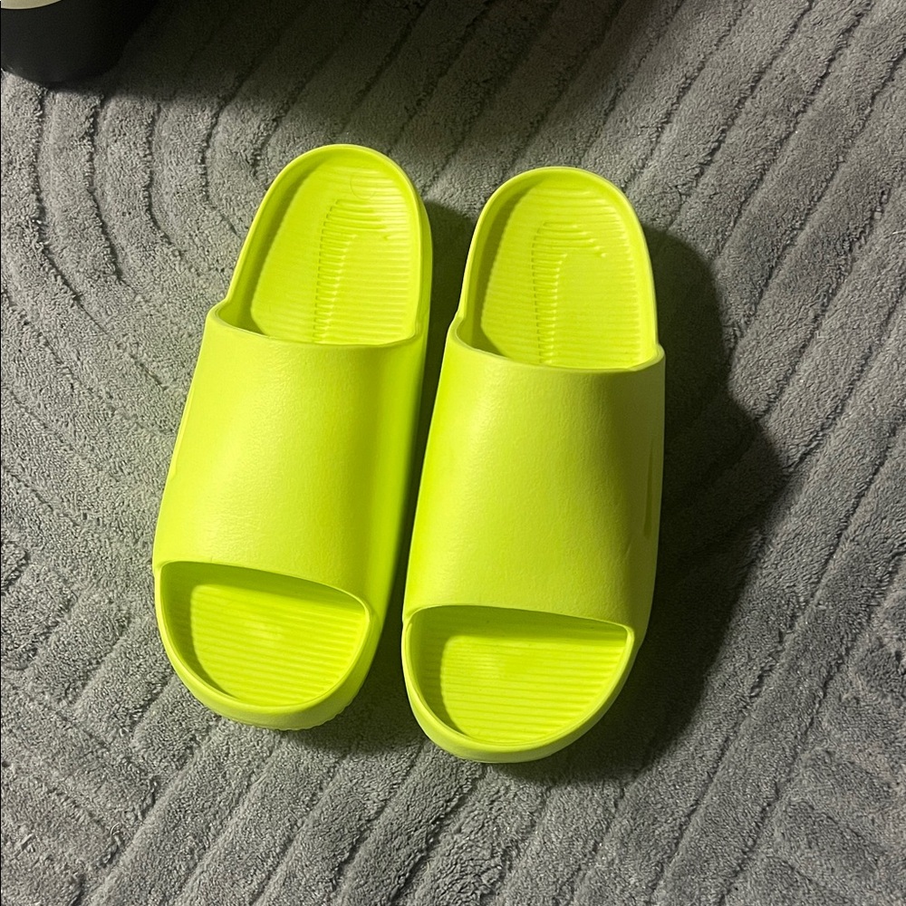 Nike Neon Yellow Slide Sandals